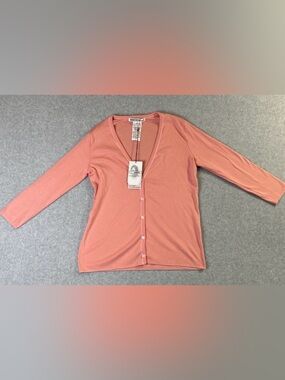 Vintage Nuala Puma Christy Turlington Cardigan NWT Medium Coral Germany